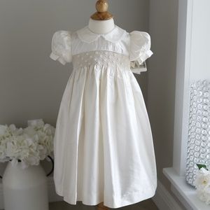 Ivory Silk Smocked Dress Size 3T Will Beth Special Occasion Flower Girl NWT